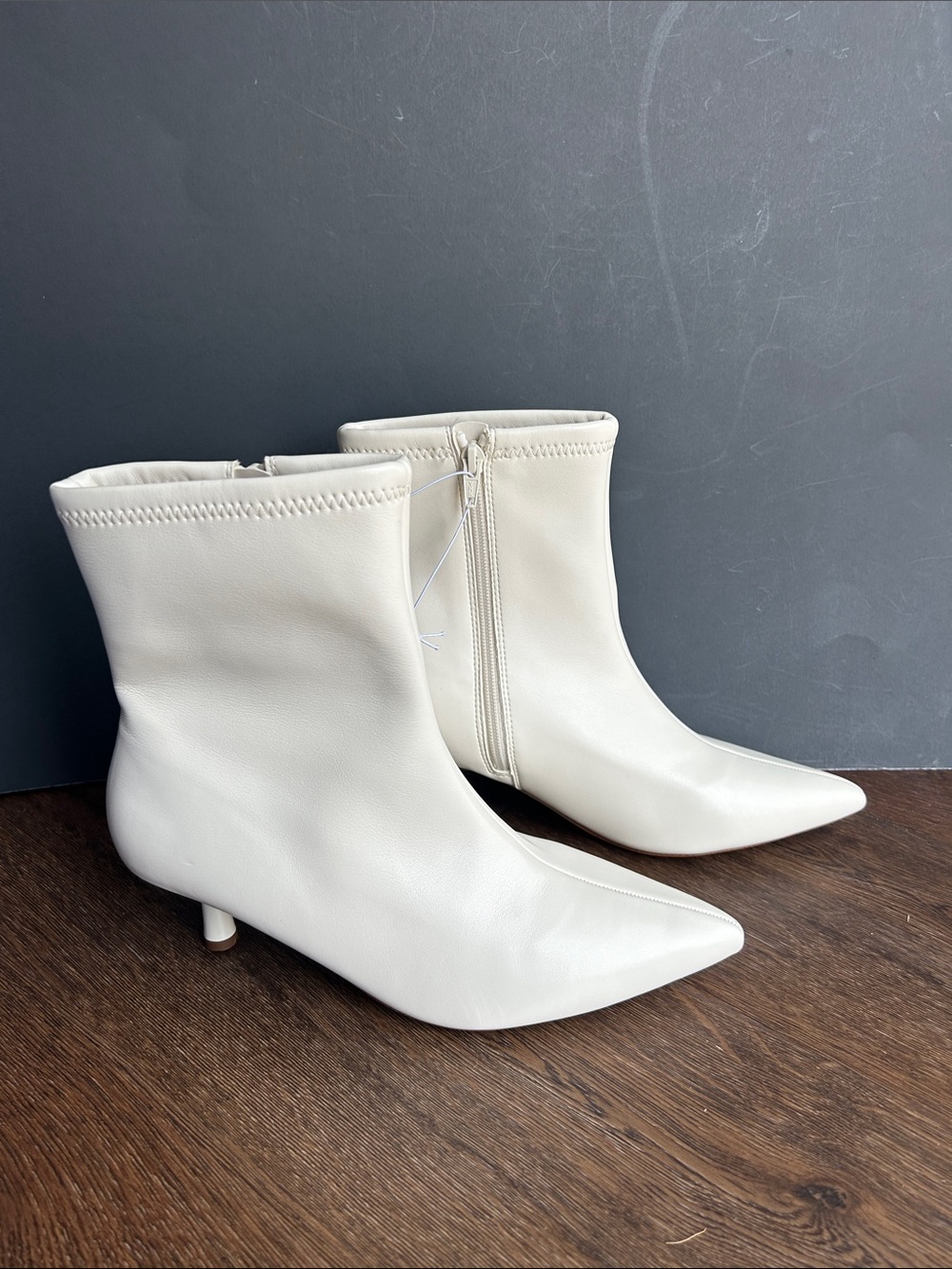 NWT A New Day Lonnie Boot Kitten Heel White Ankle Boot | White Ankle Boot